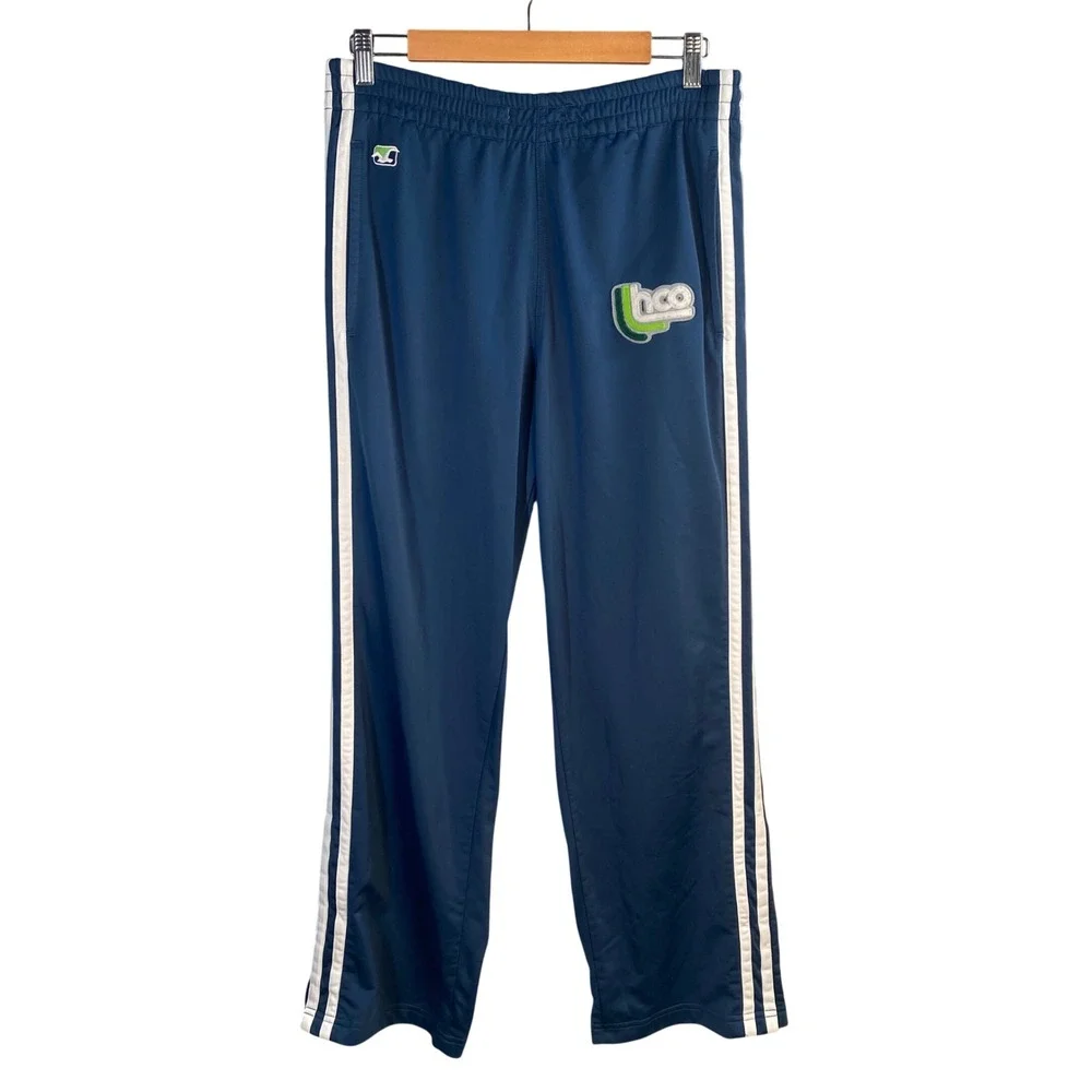 Vintage Hollister Track Pants Mens Medium Side Stripe‎ Snap Cuffs Relaxed Y2k